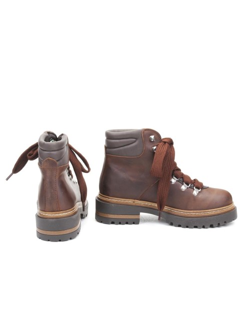 SCHNUERSTIEFELETTE MIT FELL RESIA