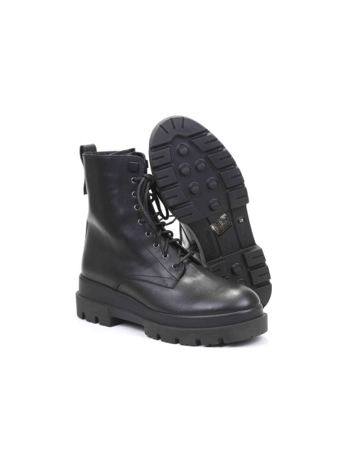 SCHNUERSTIEFELETTE MIT PELZ B3710