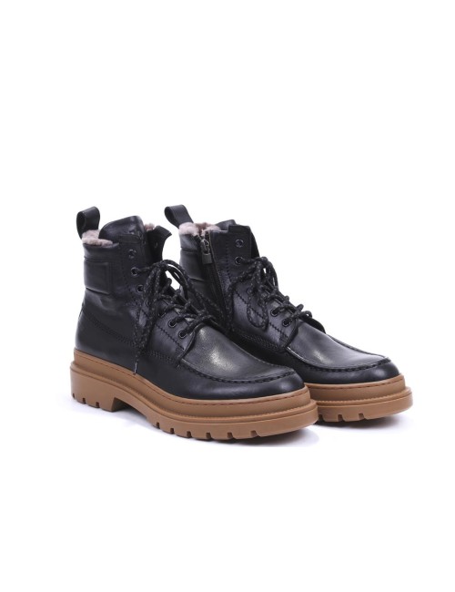 SCHNUERSTIEFELETTE MIT FELL FU0692A
